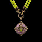 Bee necklace with copper chain and agate beads