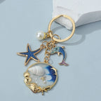 Shell Conch Pendant Gold Keychain