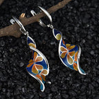 Flower long earrings