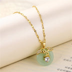 Women's Transparent Hetian Jade Safety Buckle Necklace