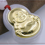 Gold Inlaid Jade Pendant