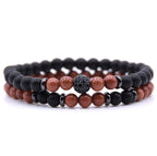 Volcanic Stone Frosted Agate Micro Zirconia Stretch Bracelet