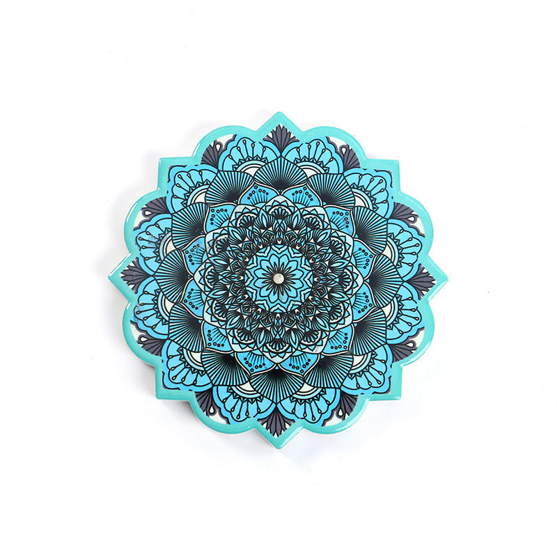 Ceramic Coaster Household Insulation Mat Mandala Pattern Octagonal Coaster