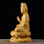 Guanyin Bodhisattva Thuja Wood Carving Desktop Ornament