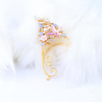 Hanfu elf earrings with floral Chinese hairpin design
