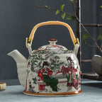 Old Ceramic Teapot Large Brewing Tea Top Handle Pot