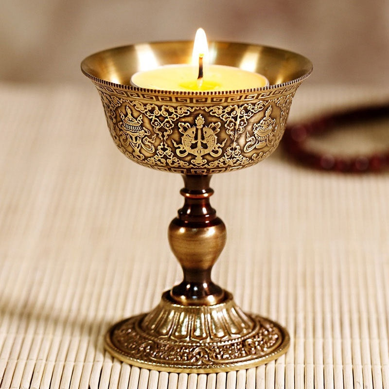 Pure Copper Oil Lamp Holder for Buddha