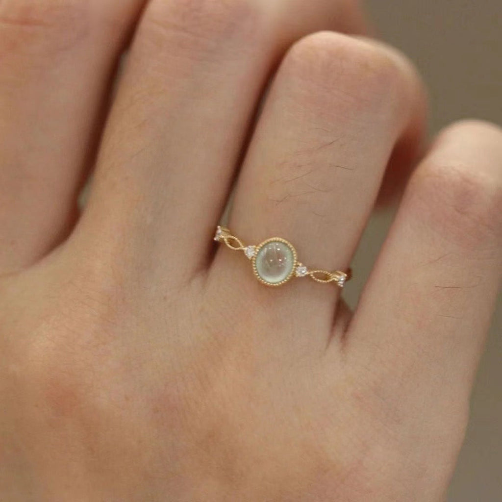 Women's Natural Jade Open Ring