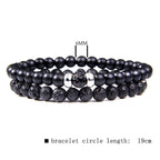 Volcanic Stone Frosted Agate Micro Zirconia Stretch Bracelet