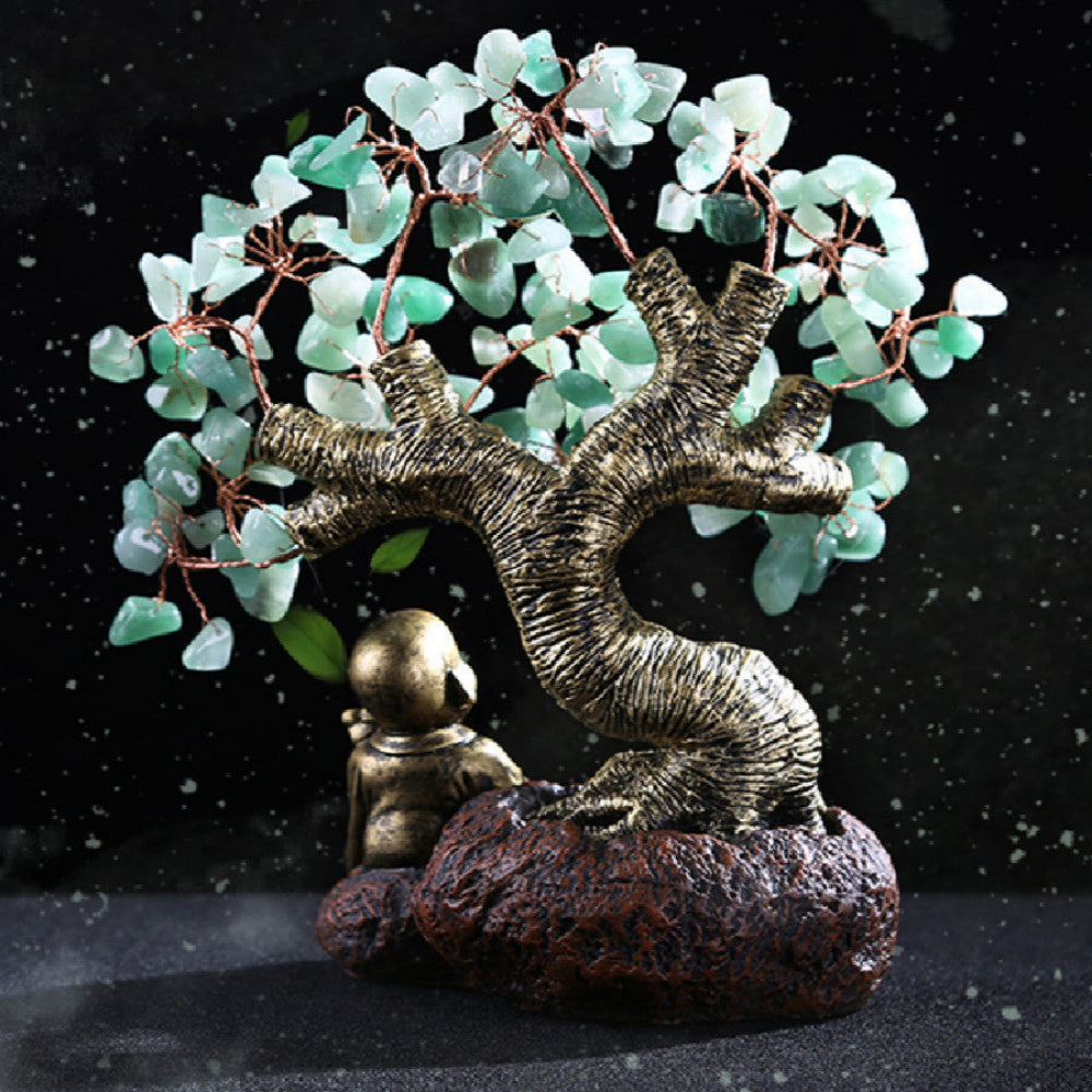 Natural Dongling Green Crystal Fortune Tree Ornament