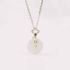 S925 Sterling Silver Necklace New Chinese Style Natural Hetian Jade