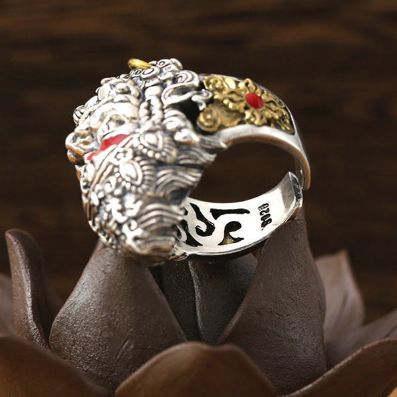Yellow God of Wealth Index Finger Opening Ring