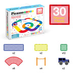 Magnetic Race Track Playset with 2 Cars – STEM Building Toy for Kids (30 pcs)