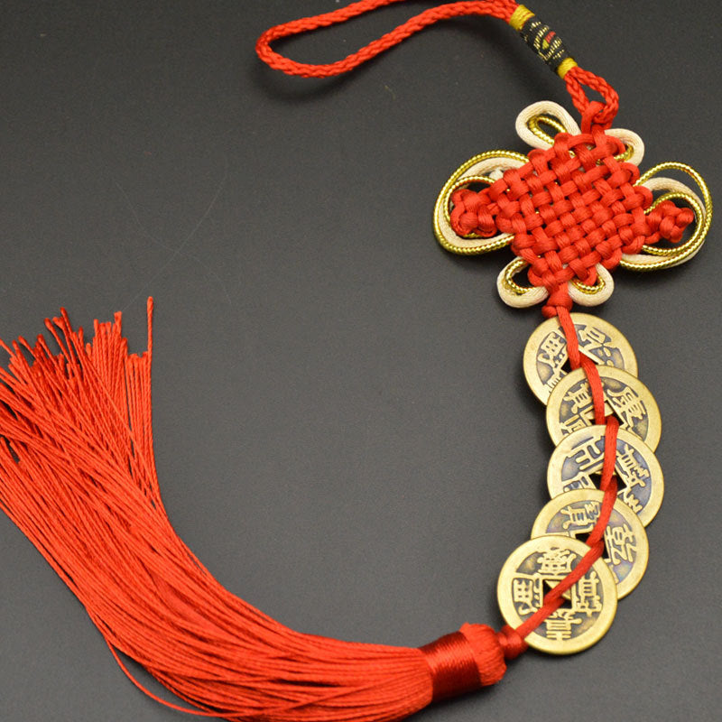 Enlightened Five Emperor's Coins Copper Coin Pendant