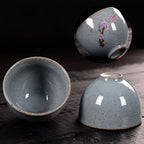 Retro Official Kiln Crackle Plum Blossom Kungfu Teacup-2