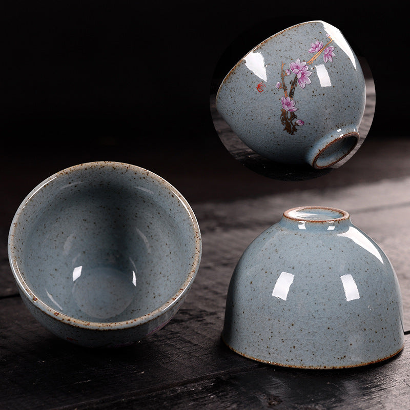 Retro Official Kiln Crackle Plum Blossom Kungfu Teacup-2