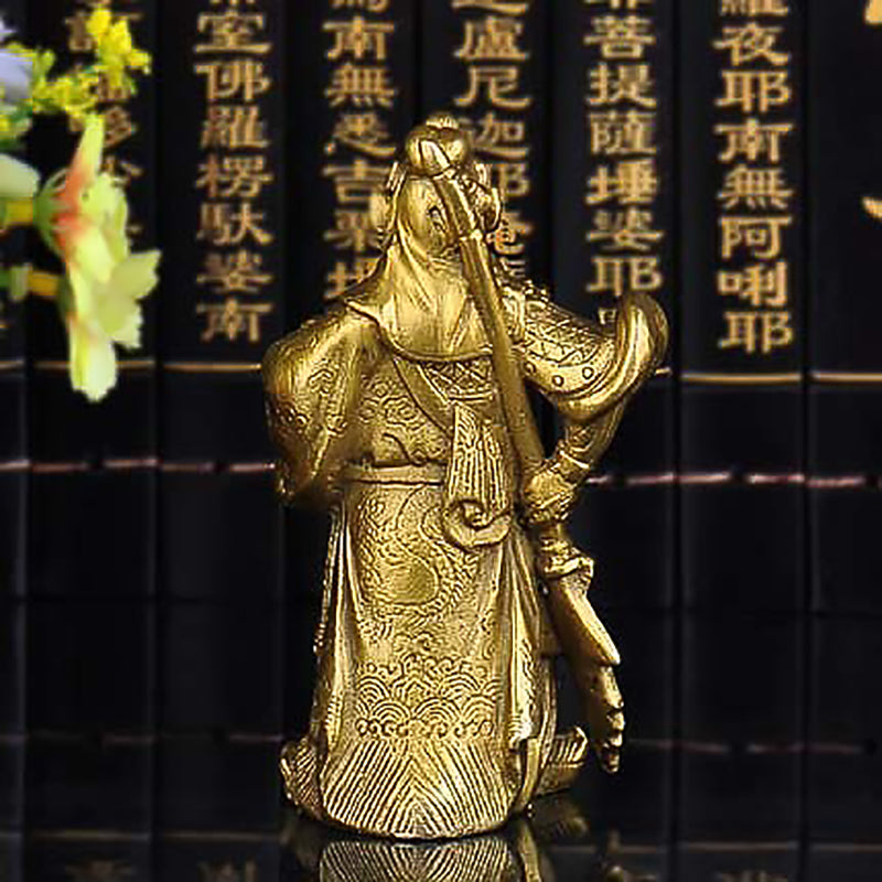 Pure Copper God of Wealth God Statue Metal Craft Decoration