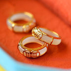 Women's Hotan Jade Pendant Ring
