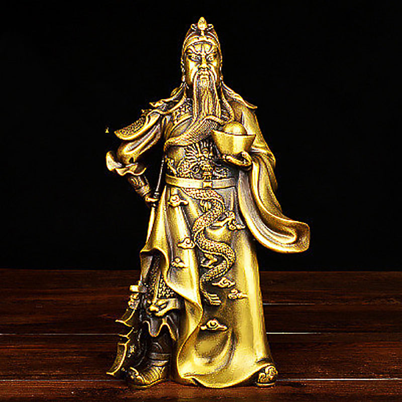 Pure Copper Guan Yu God of Fortune Office Decoration