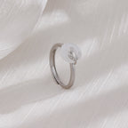 Chinese Style Hetian White Jade Peace Buckle Ring
