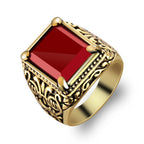 Chinese style totem ancient silver men's ring