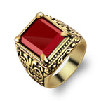 Chinese style totem ancient silver men's ring