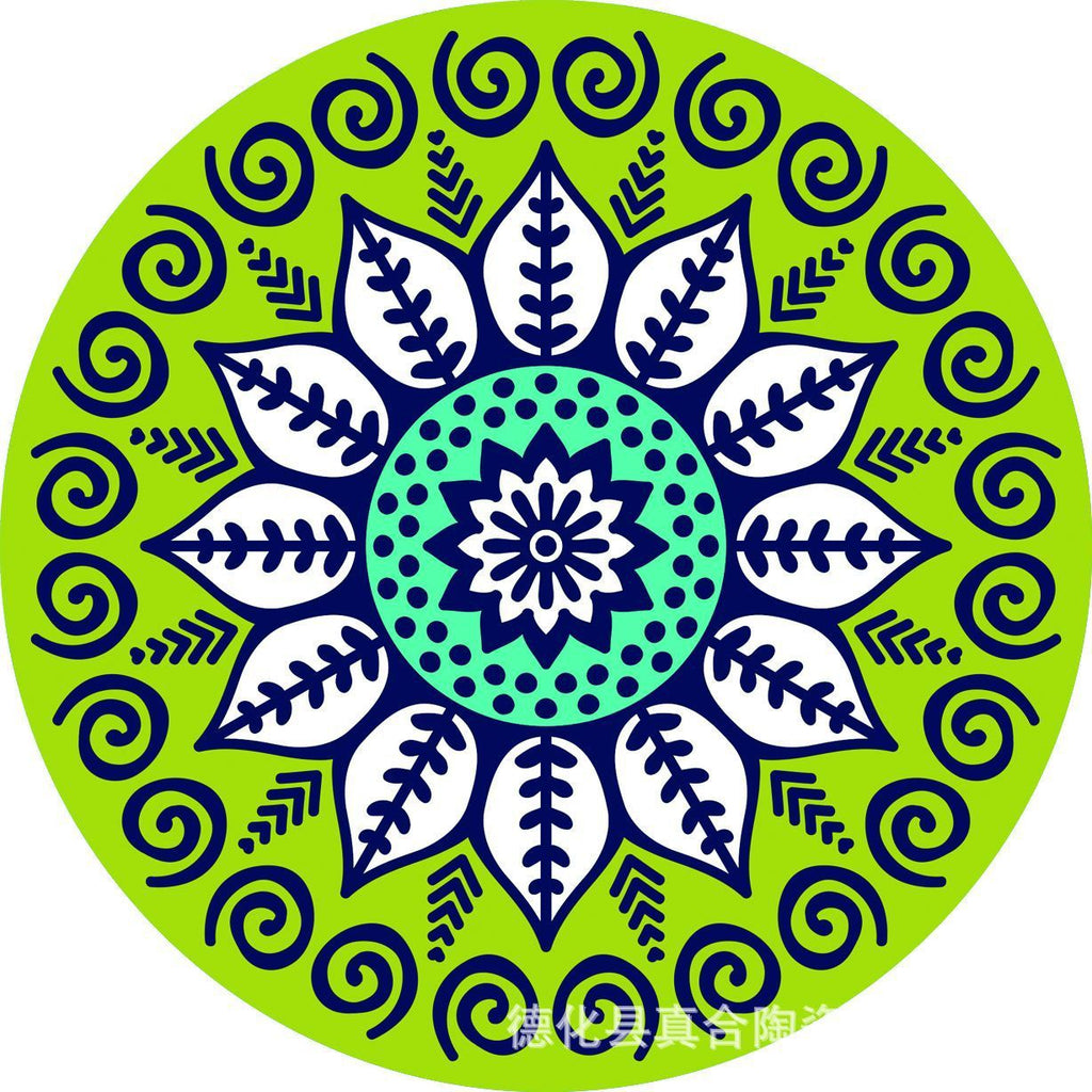 Mandala flower ceramic absorbent coaster