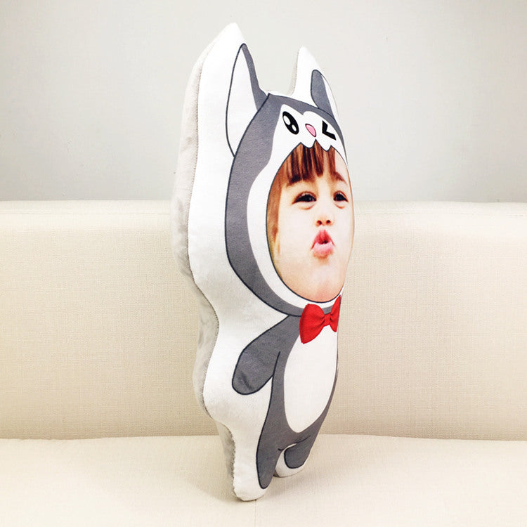 Custom Picture Husky Samoyed Shaped Throw Pillow