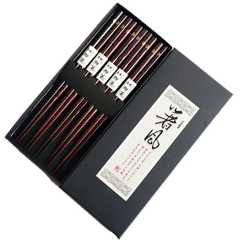 Five pairs of high-end gift chopsticks in gift box