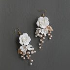 Handmade Beaded Ceramic Flower Hairpin