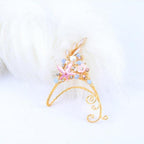 Hanfu elf earrings with floral Chinese hairpin design