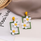 S925 Silver Needle Small Daisy Earrings Temperament Long Earrings Ins Net Red Earrings