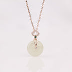 S925 Sterling Silver Necklace New Chinese Style Natural Hetian Jade
