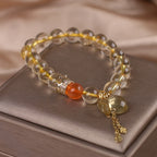 Chinese Style Light Luxury Purse Pendant Citrine Bracelet-4