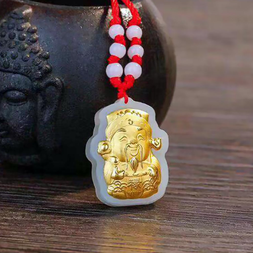 Hetian Jade Pure Gold Wealth Pendant
