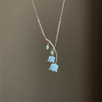 Handmade 14K Gilded White Jade Linglan Beautiful Necklace