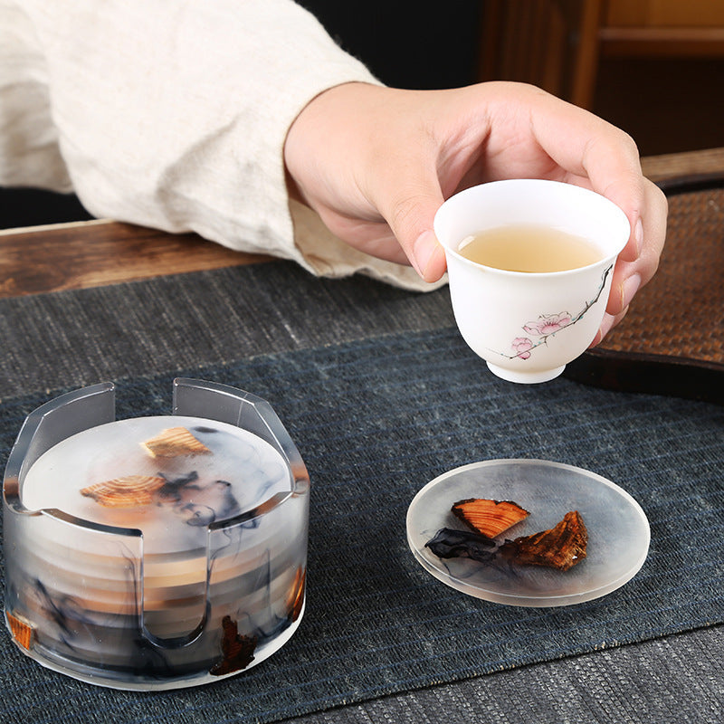 Resin Pine Ink Coasters Tea Utensils Household