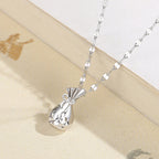 S999 Pure Silver Small Chinese Character Fu Bag Sterling Silver Necklace Chinese Jewelry