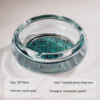 High-grade Turquoise Crystal Glass Ashtray