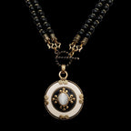 Bee necklace with copper chain and agate beads