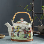 Old Ceramic Teapot Large Brewing Tea Top Handle Pot