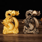 Fortune Home Decoration Golden Dragon Playing with Pearls Ornament