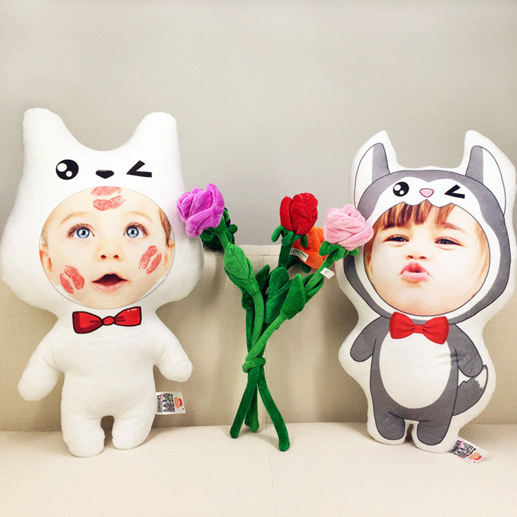 Custom Picture Husky Samoyed Shaped Throw Pillow