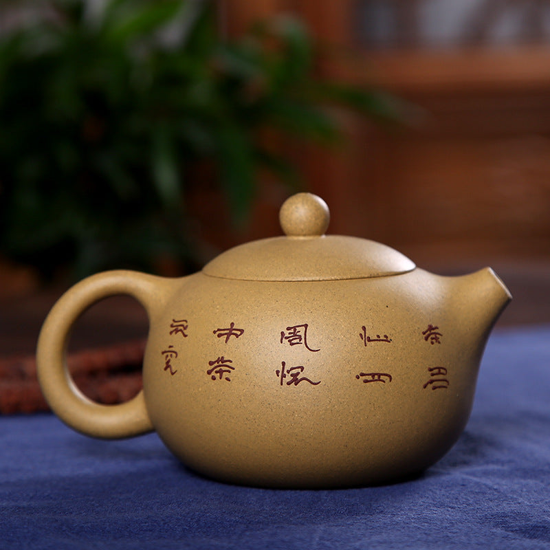 Hand-painted Lotus Leaf Koi Clay Ceramic Teapot