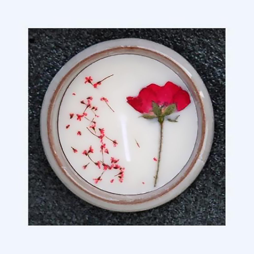 Dried Flower Scented Candle Mini Ceramic Soy Wax Cup-13