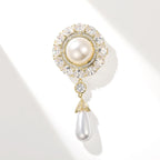 High-end Palace Style Zircon Brooch Water Drop Pearls Temperament Accessories