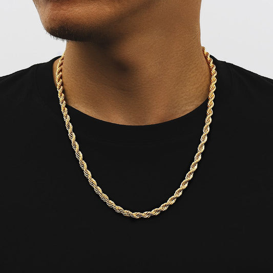6mm Hip Hop Rope Chain*The rope chain is popular within the Hip-hop community and was popularized by golden age rap groups, Run D.M.C. as well as Eric B. &amp; Rakim. 

*Bling Proud's claNecklacesNecklacesdopeplusDOPEPLUS.COM