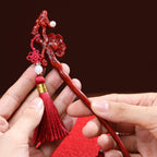 Rosewood Comb & Hairpin Set Peach Blossom Birthday Gift for Her-3