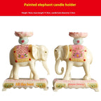 Resin Classical Ornaments Fairy Elephant Buddha Worship Candlestick