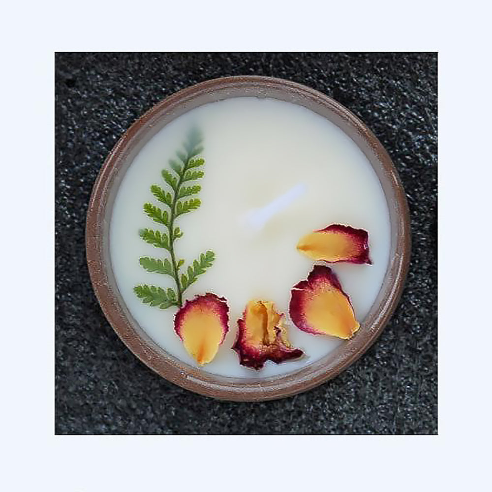 Dried Flower Scented Candle Mini Ceramic Soy Wax Cup-6